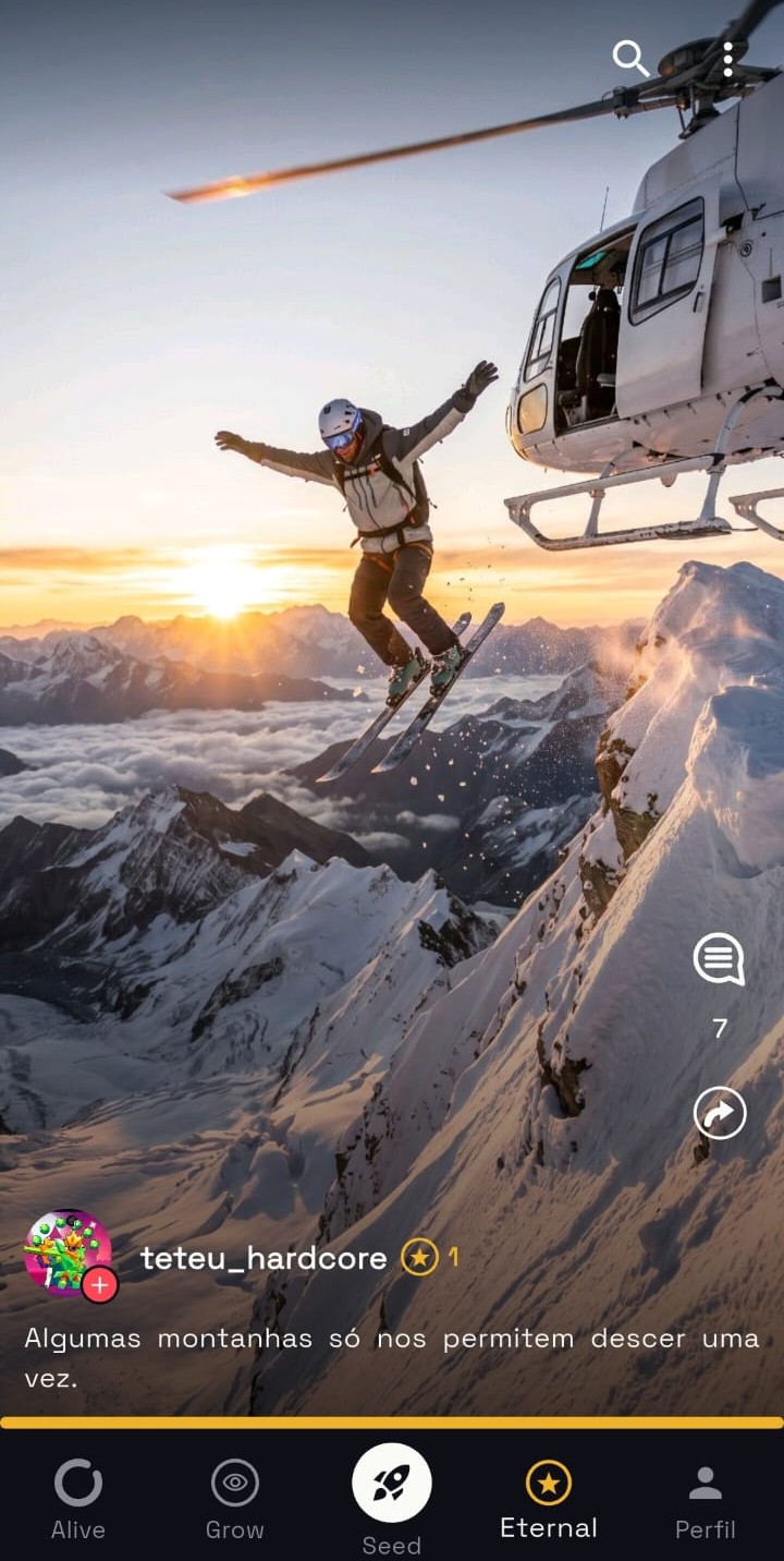 Um post consagrado no Eternal: salto de esqui de um helicóptero.